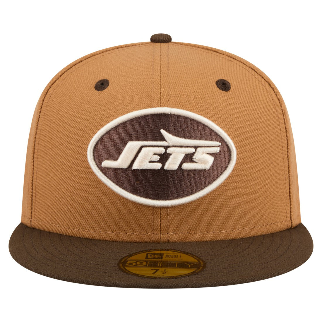 New York Jets New Era Two-Tone Walnut 59FIFTY Fitted Hat Light Brown/Dark Brown