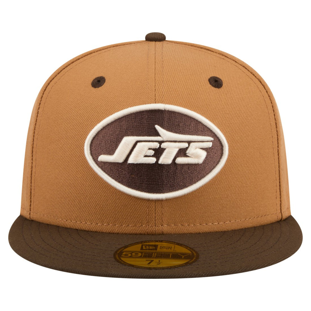 New York Jets New Era Two-Tone Walnut 59FIFTY Fitted Hat Light Brown/Dark Brown
