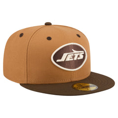 New York Jets New Era Two-Tone Walnut 59FIFTY Fitted Hat Light Brown/Dark Brown