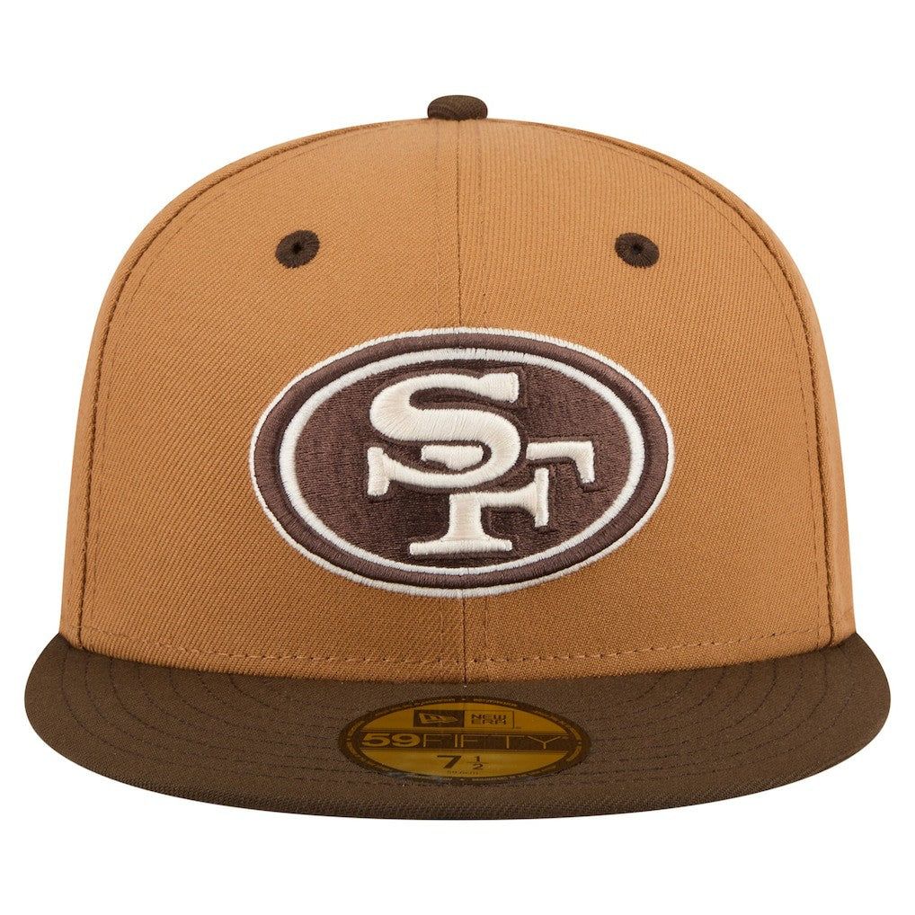 San Francisco 49ers New Era Two-Tone Walnut 59FIFTY Fitted Hat Light Brown/Dark Brown