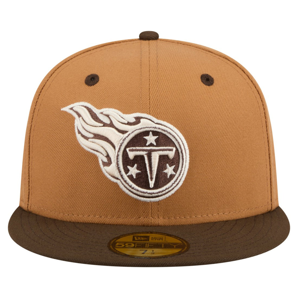 Tennessee Titans New Era Two-Tone Walnut 59FIFTY Fitted Hat Light Brown/Dark Brown