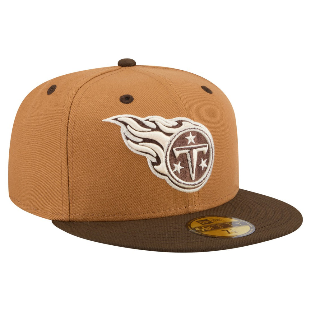 Tennessee Titans New Era Two-Tone Walnut 59FIFTY Fitted Hat Light Brown/Dark Brown
