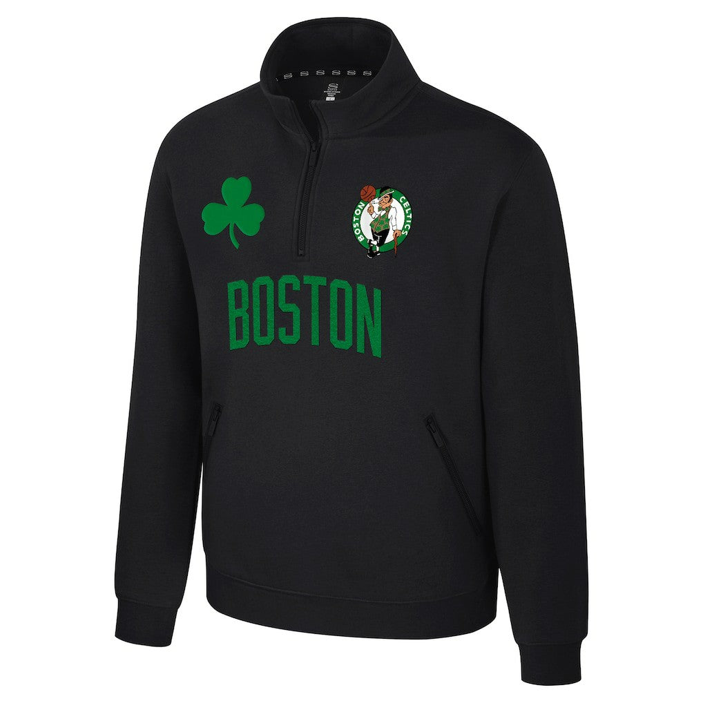 Boston Celtics Stadium Essentials Unisex First Team Trainer Quarter-Zip Pullover Black