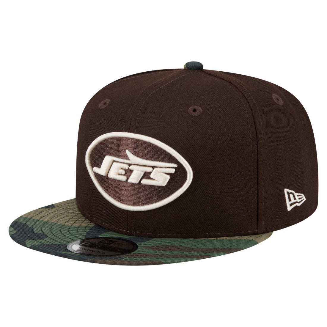 New York Jets Adult Burnt Wood Camo 9FIFTY Snapback Hat Dark Brown