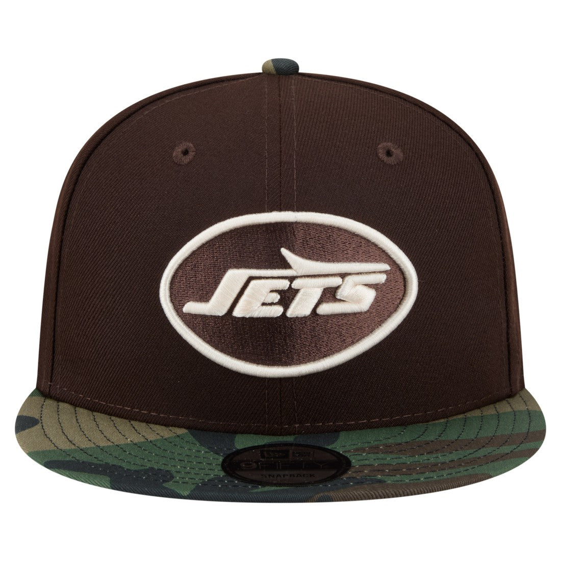 New York Jets Adult Burnt Wood Camo 9FIFTY Snapback Hat Dark Brown