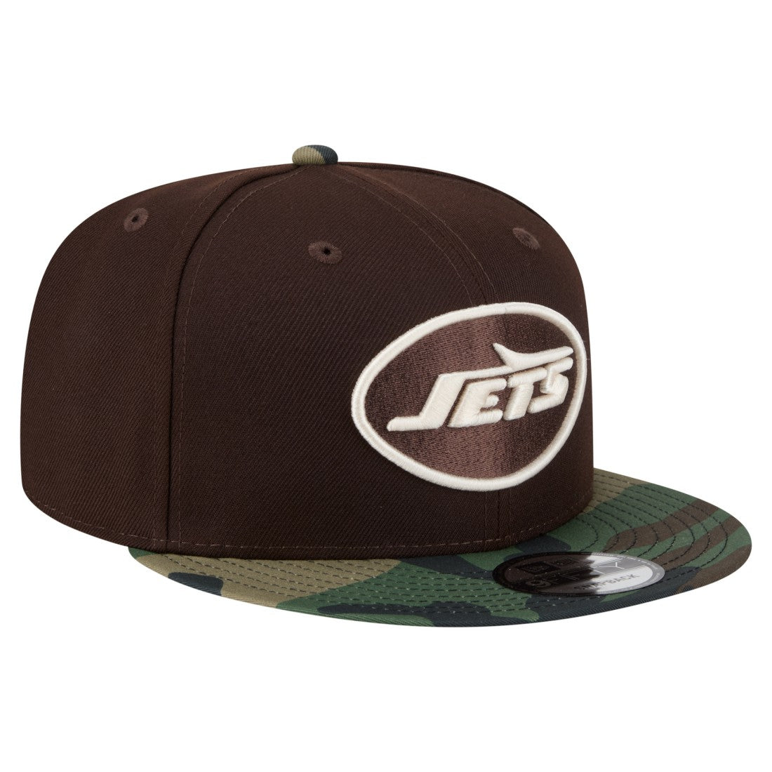 New York Jets Adult Burnt Wood Camo 9FIFTY Snapback Hat Dark Brown