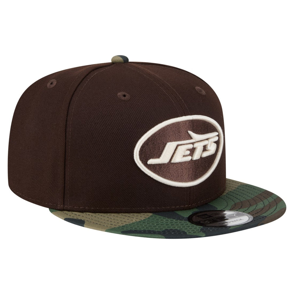 New York Jets Adult Burnt Wood Camo 9FIFTY Snapback Hat Dark Brown
