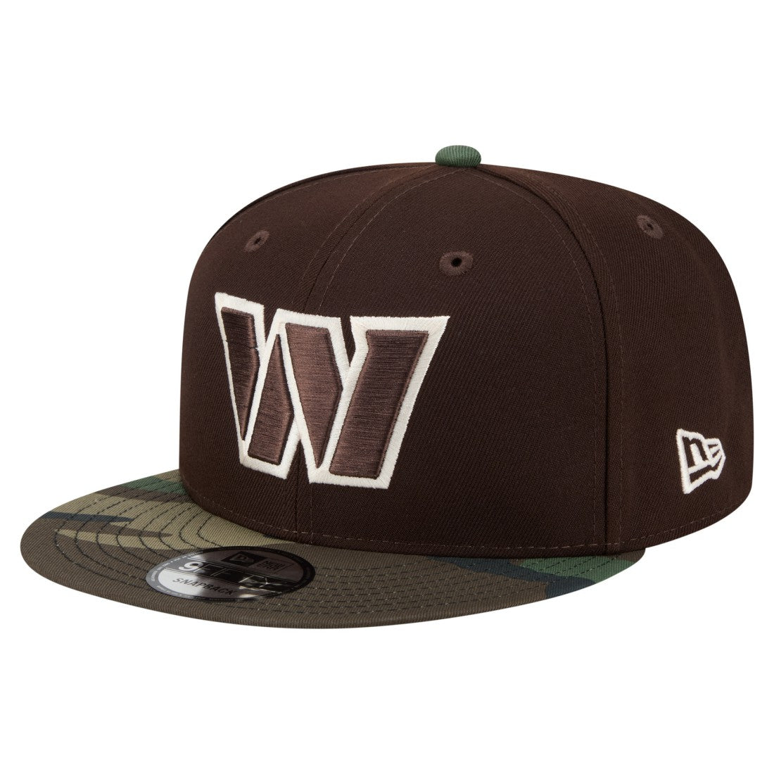 Washington Commanders Adult Burnt Wood Camo 9FIFTY Snapback Hat Dark Brown