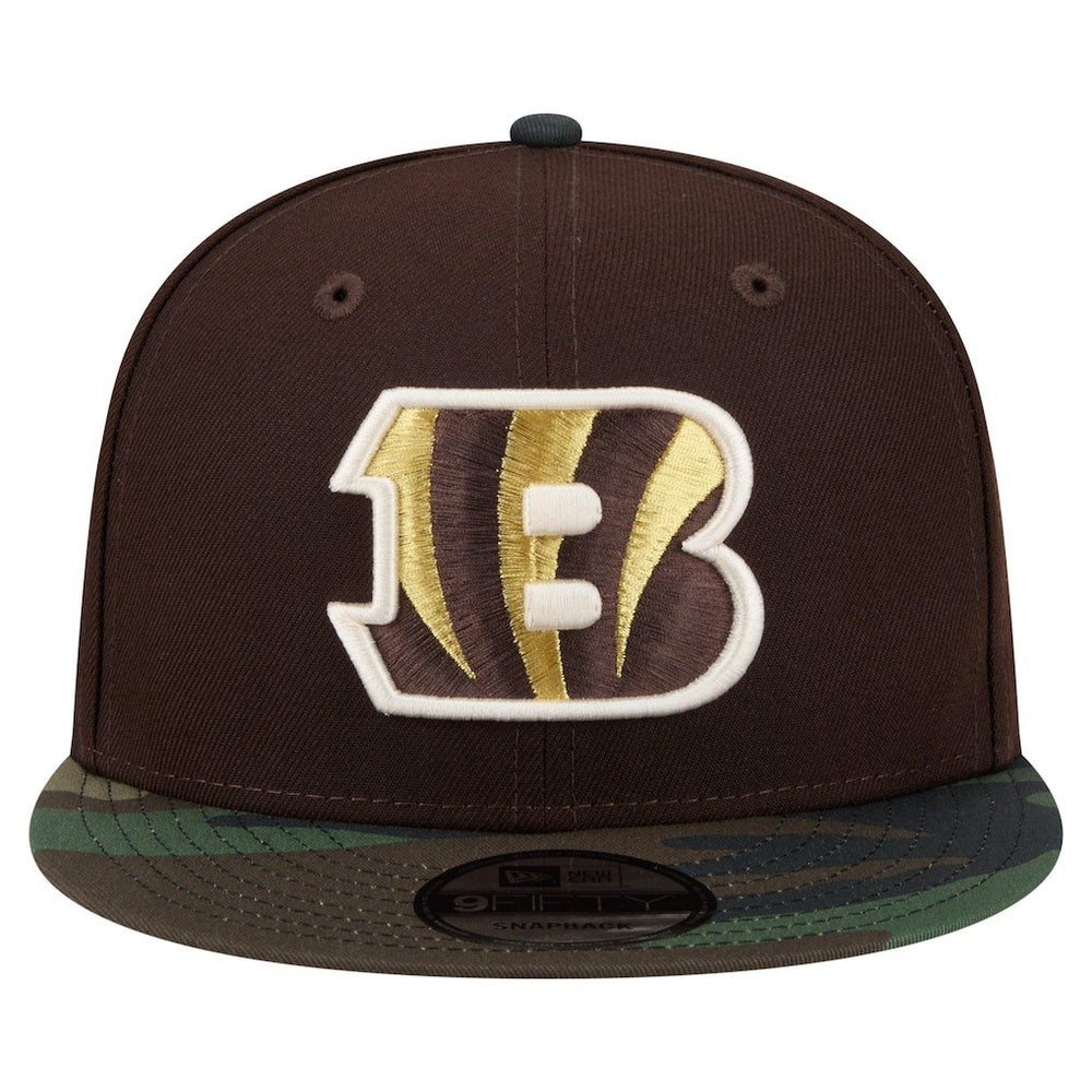 Cincinnati Bengals Adult Burnt Wood Camo 9FIFTY Snapback Hat Dark Brown