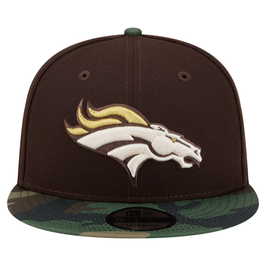 Denver Broncos Adult Burnt Wood Camo 9FIFTY Snapback Hat Dark Brown