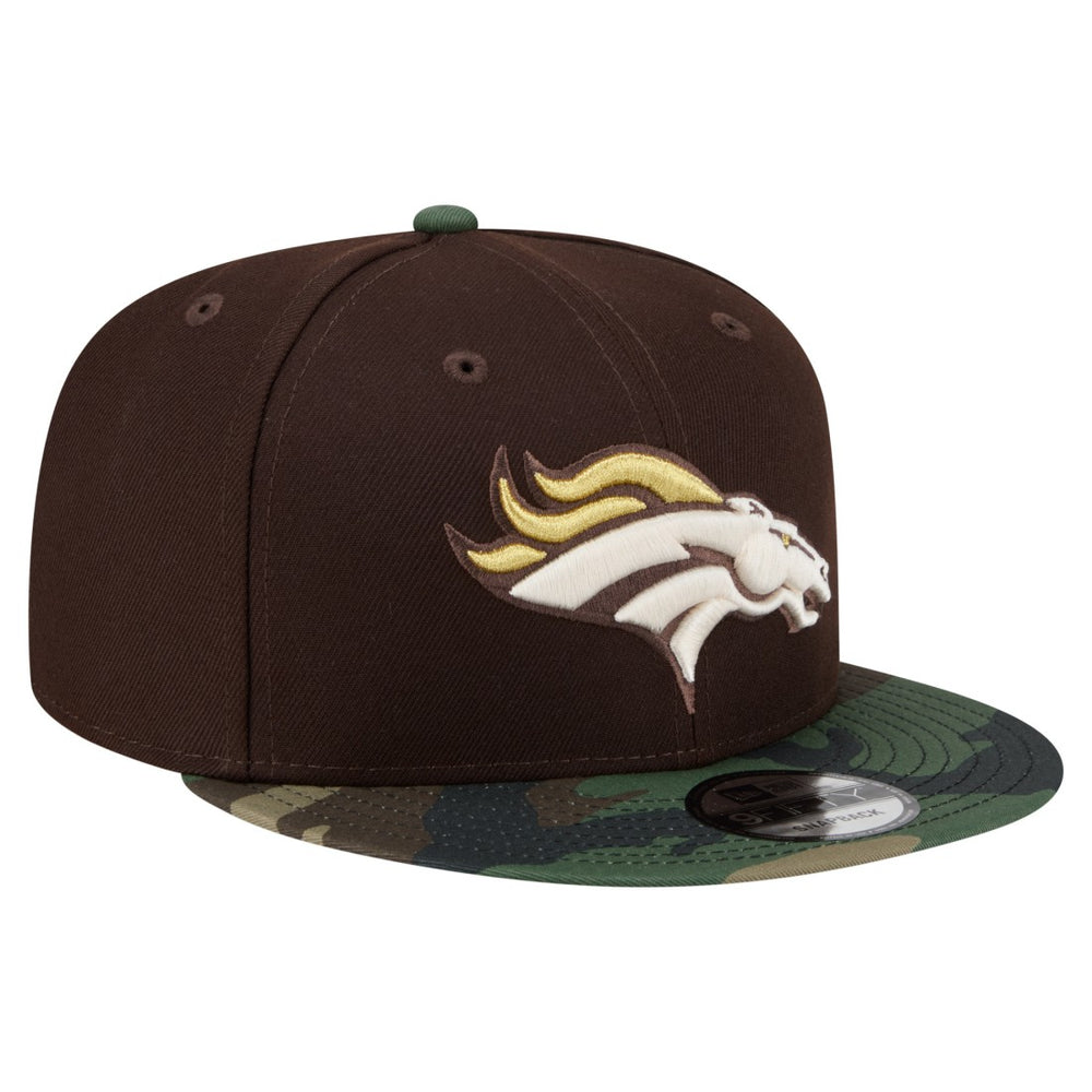 Denver Broncos Adult Burnt Wood Camo 9FIFTY Snapback Hat Dark Brown