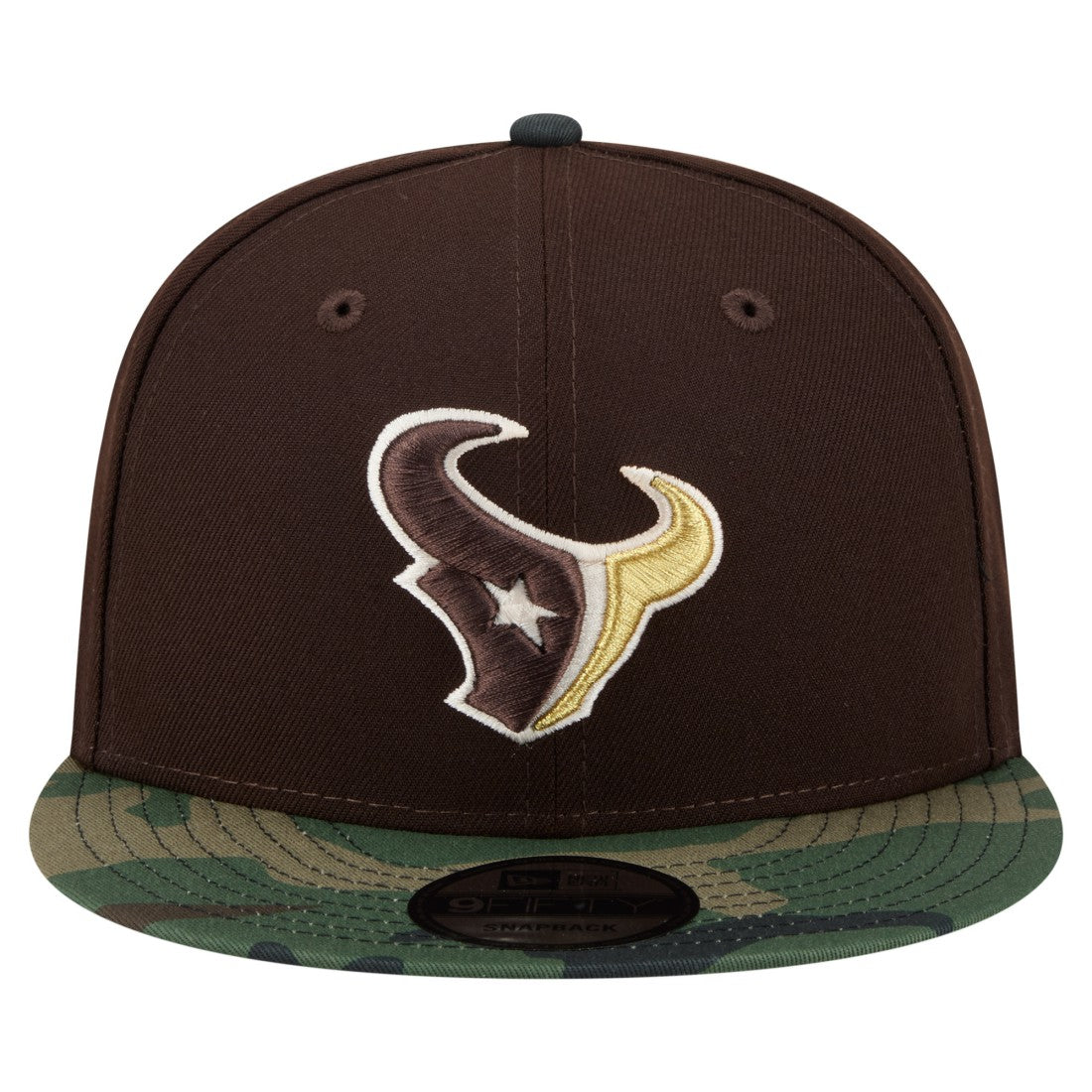 Houston Texans Adult Burnt Wood Camo 9FIFTY Snapback Hat Dark Brown