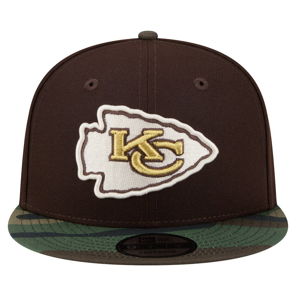 Kansas City Chiefs Adult Burnt Wood Camo 9FIFTY Snapback Hat Dark Brown