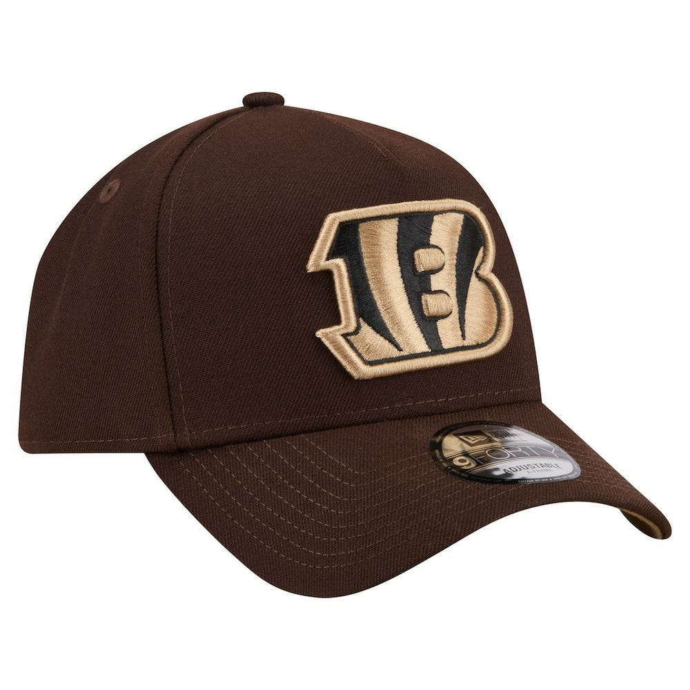 Cincinnati Bengals New Era Burnt Wood A-Frame 9FORTY Adjustable Hat Dark Brown