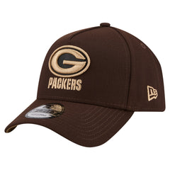 Green Bay Packers New Era Burnt Wood A-Frame 9FORTY Adjustable Hat Dark Brown