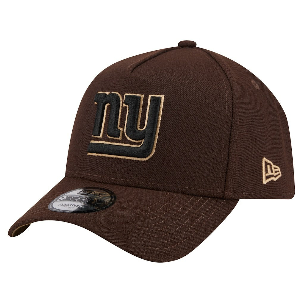 New York Giants New Era Burnt Wood A-Frame 9FORTY Adjustable Hat Dark Brown