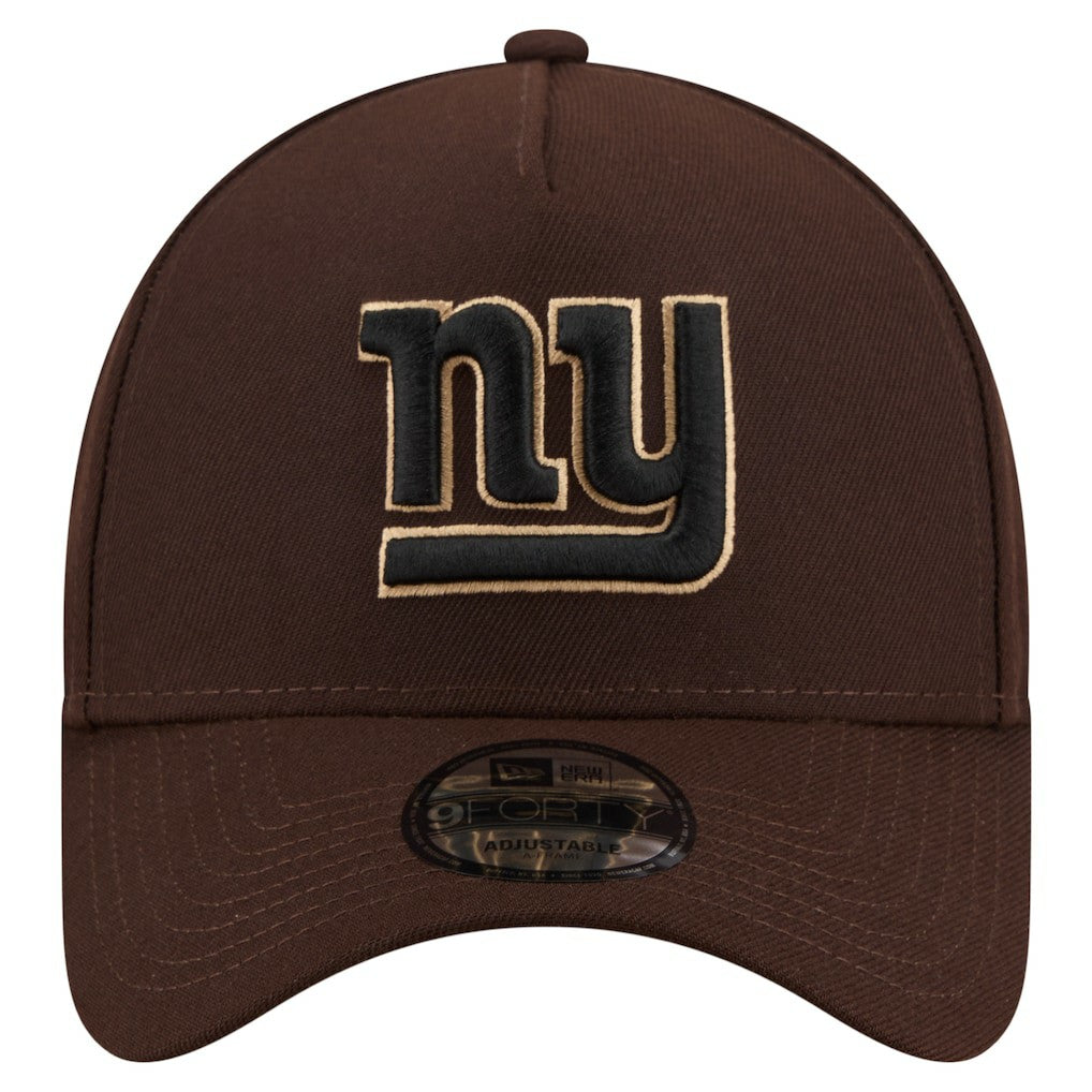 New York Giants New Era Burnt Wood A-Frame 9FORTY Adjustable Hat Dark Brown