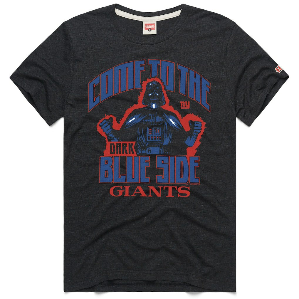 New York Giants Homage Unisex Star Wars x NFL Tri-Blend T-Shirt Charcoal