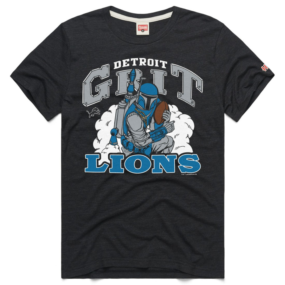 Detroit Lions Homage Unisex Star Wars x NFL Tri-Blend T-Shirt Charcoal