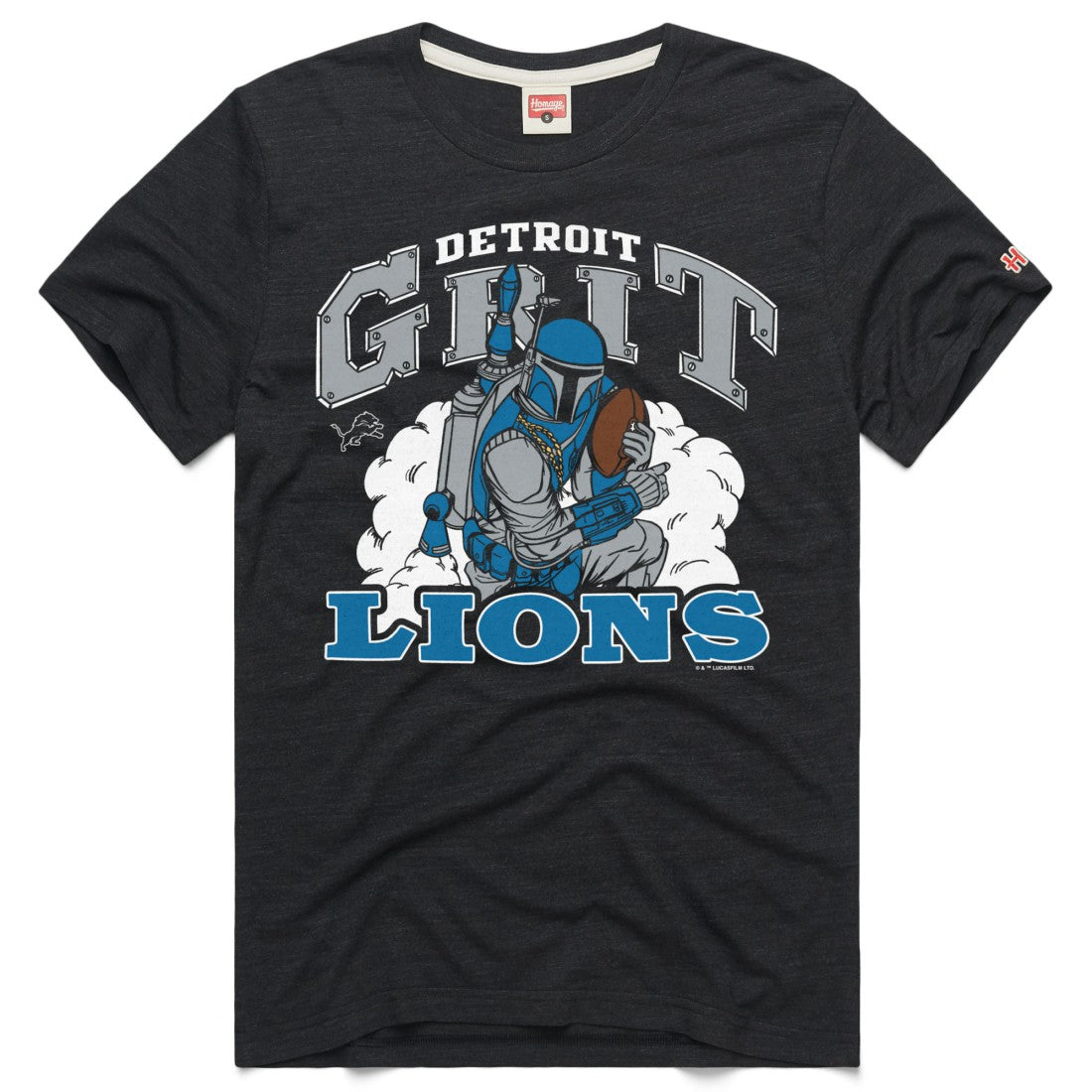 Detroit Lions Homage Unisex Star Wars x NFL Tri-Blend T-Shirt Charcoal
