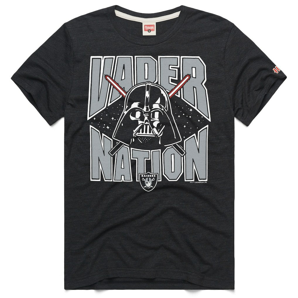 Las Vegas Raiders Homage Unisex Star Wars x NFL Tri-Blend T-Shirt Charcoal