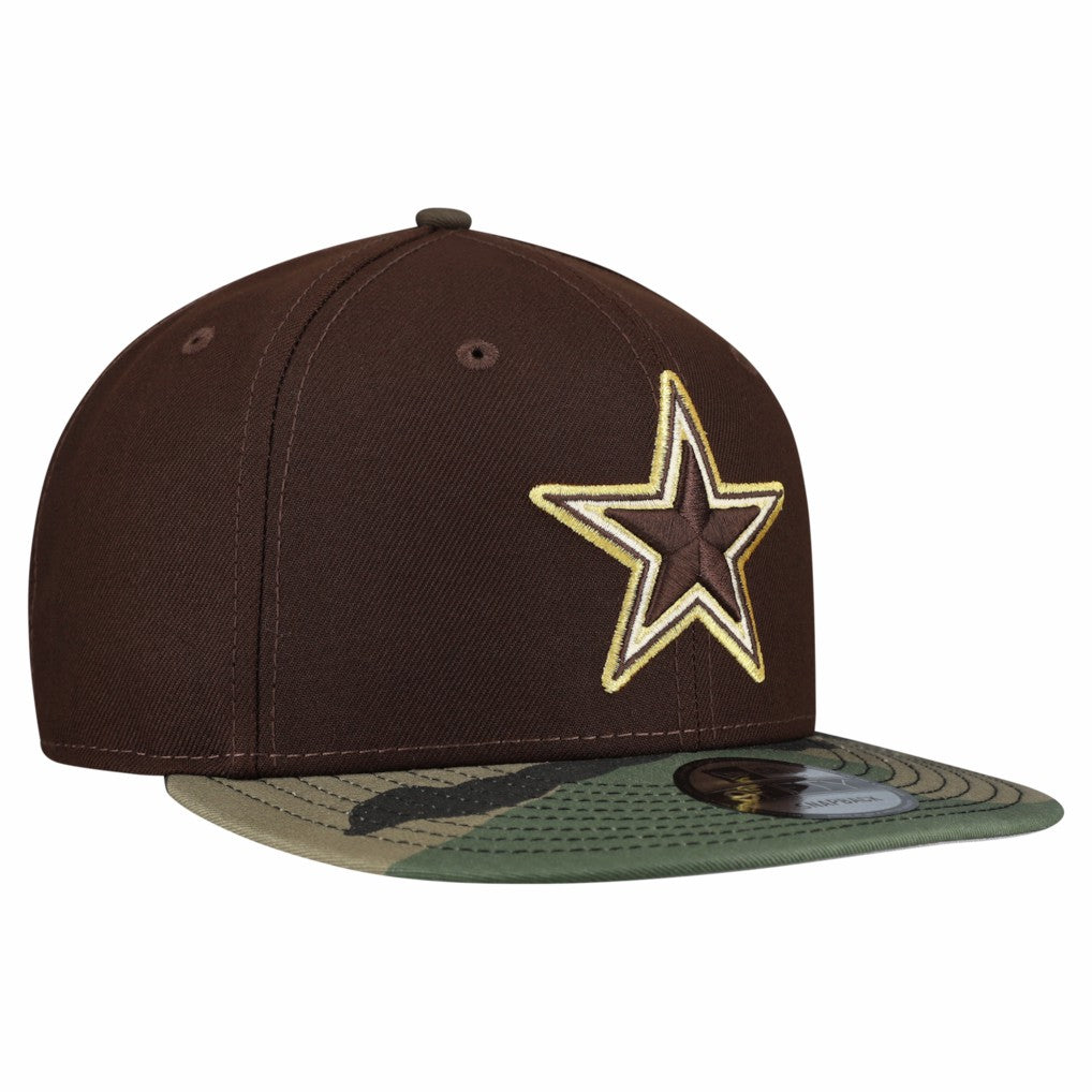 Dallas Cowboys Adult Burnt Wood Camo 9FIFTY Snapback Hat Dark Brown