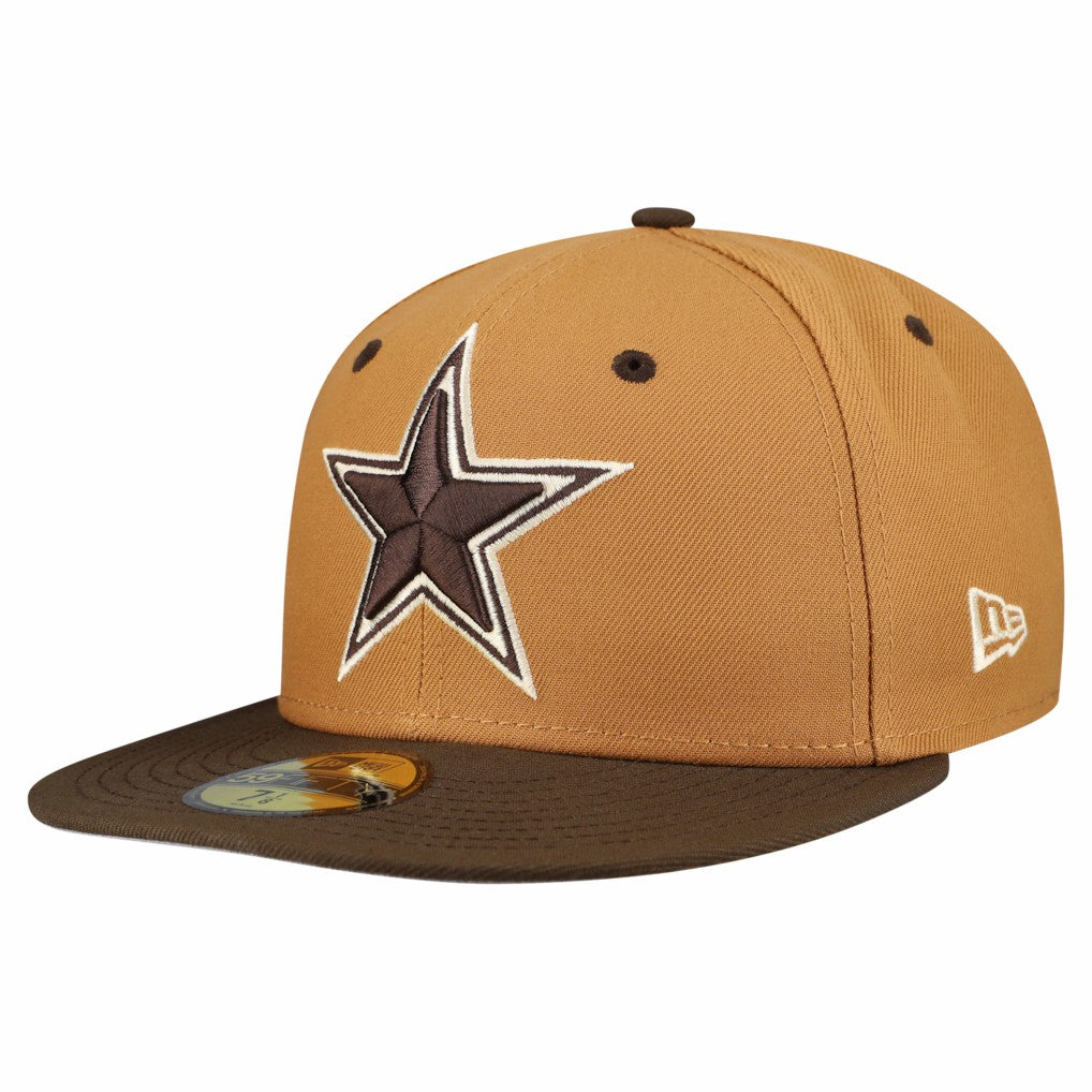 Dallas Cowboys New Era Two-Tone Walnut 59FIFTY Fitted Hat Light Brown/Dark Brown