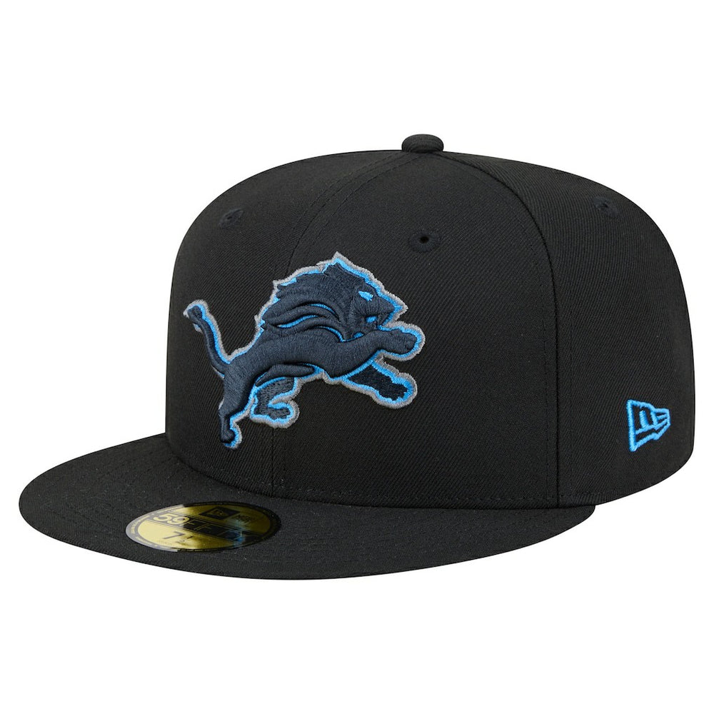 Detroit Lions New Era Color Pop 59FIFTY Fitted Hat Black