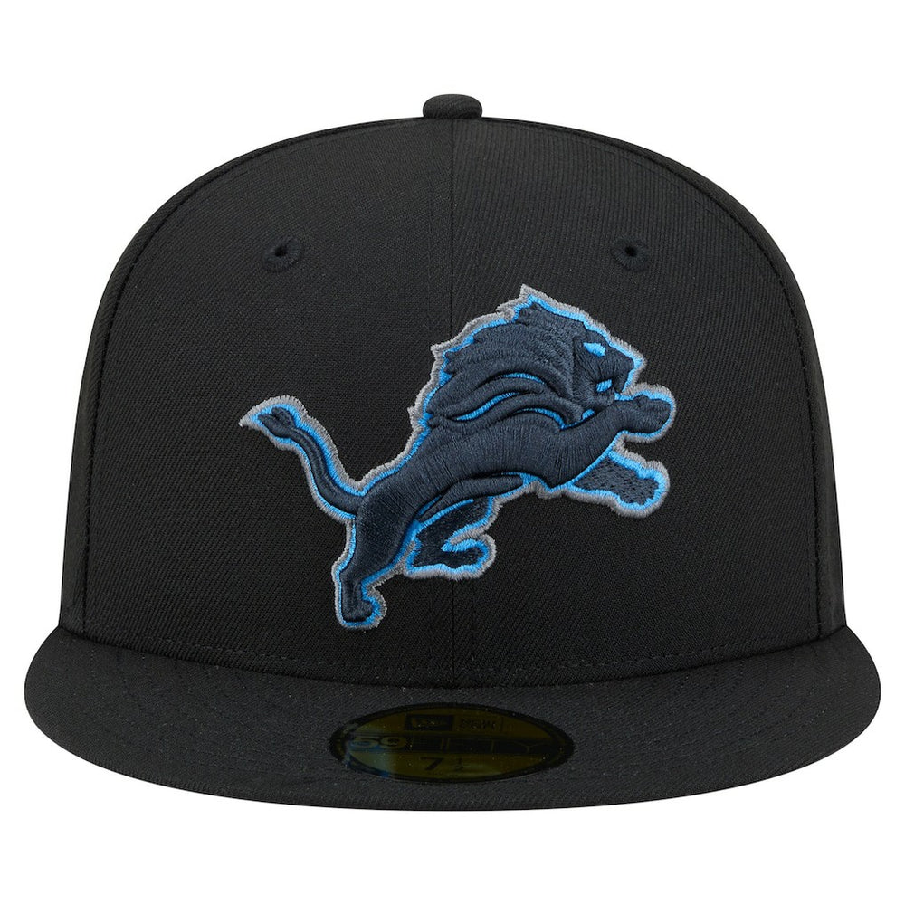 Detroit Lions New Era Color Pop 59FIFTY Fitted Hat Black