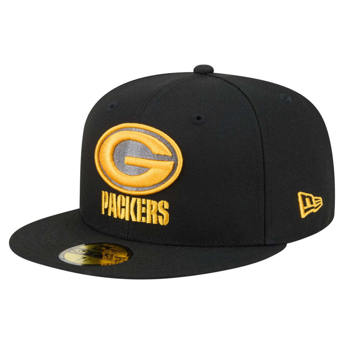 Green Bay Packers New Era Color Pop 59FIFTY Fitted Hat Black