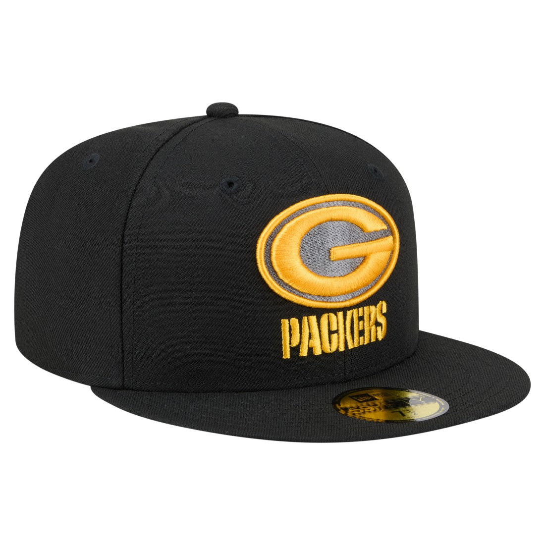 Green Bay Packers New Era Color Pop 59FIFTY Fitted Hat Black