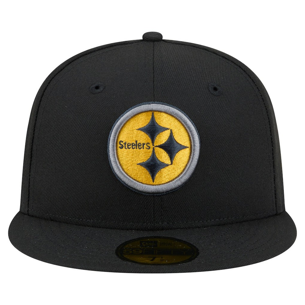 Pittsburgh Steelers New Era Color Pop 59FIFTY Fitted Hat Black