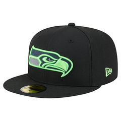 Seattle Seahawks New Era Color Pop 59FIFTY Fitted Hat Black