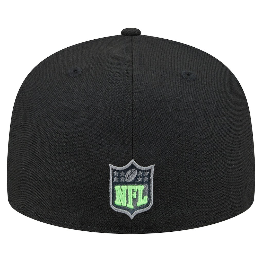 Seattle Seahawks New Era Color Pop 59FIFTY Fitted Hat Black