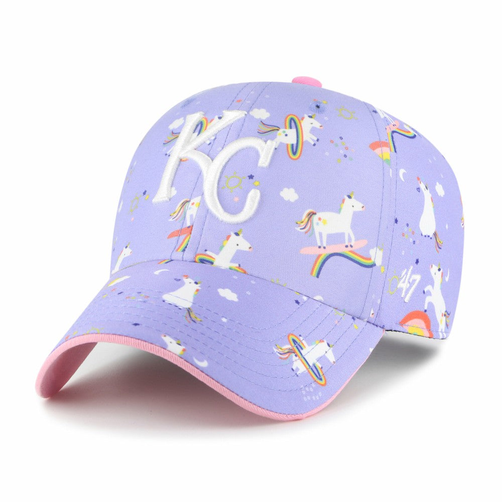 Kansas City Royals '47 Girls Youth Unicorn Clean Up Adjustable Hat - Lavender Hats