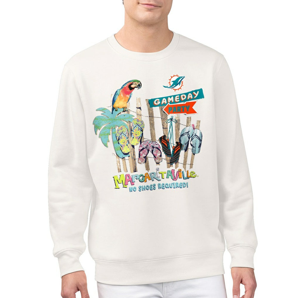 Miami Dolphins Margaritaville Gameday Party Fleece Sweatshirt Cream
