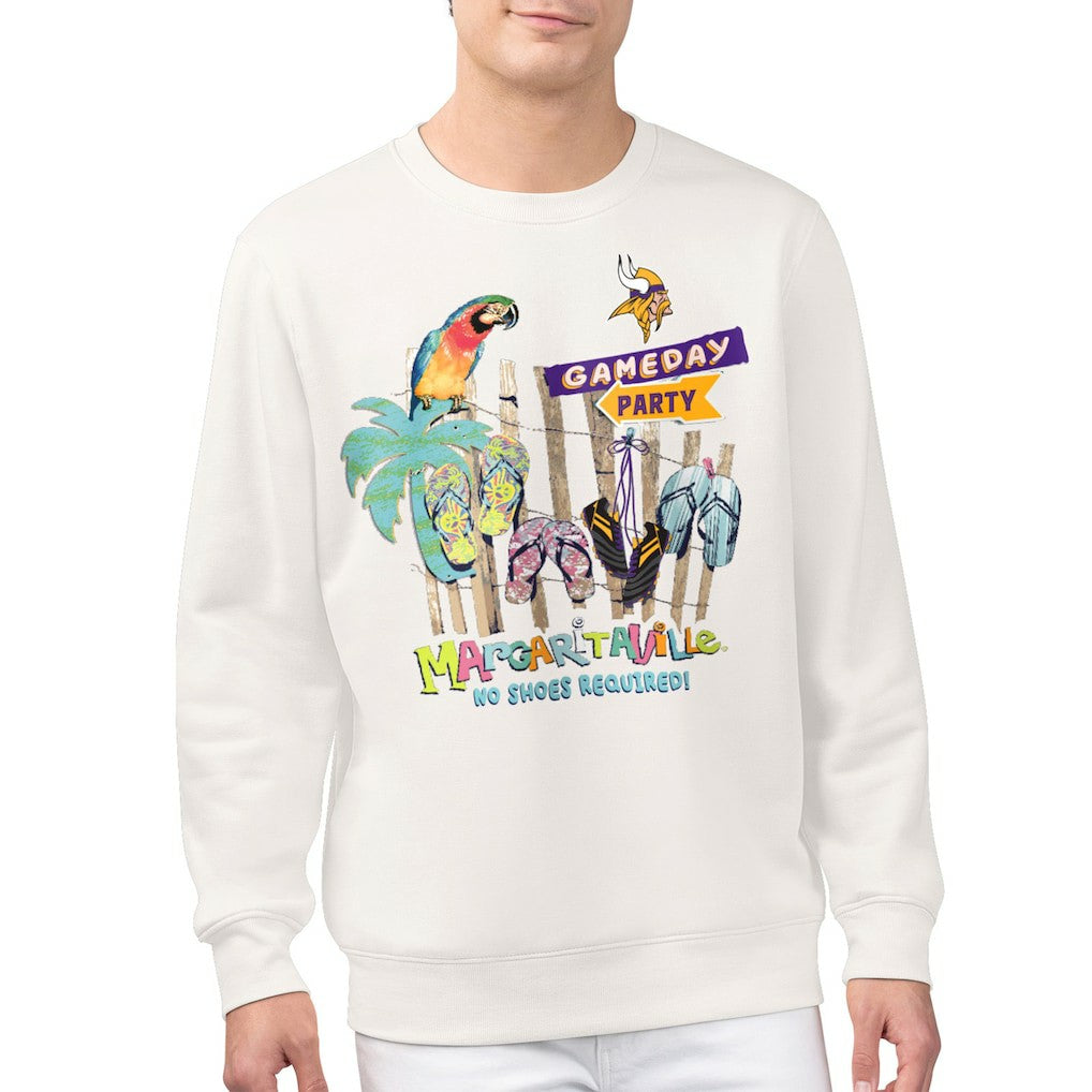 Minnesota Vikings Margaritaville Gameday Party Fleece Sweatshirt Cream