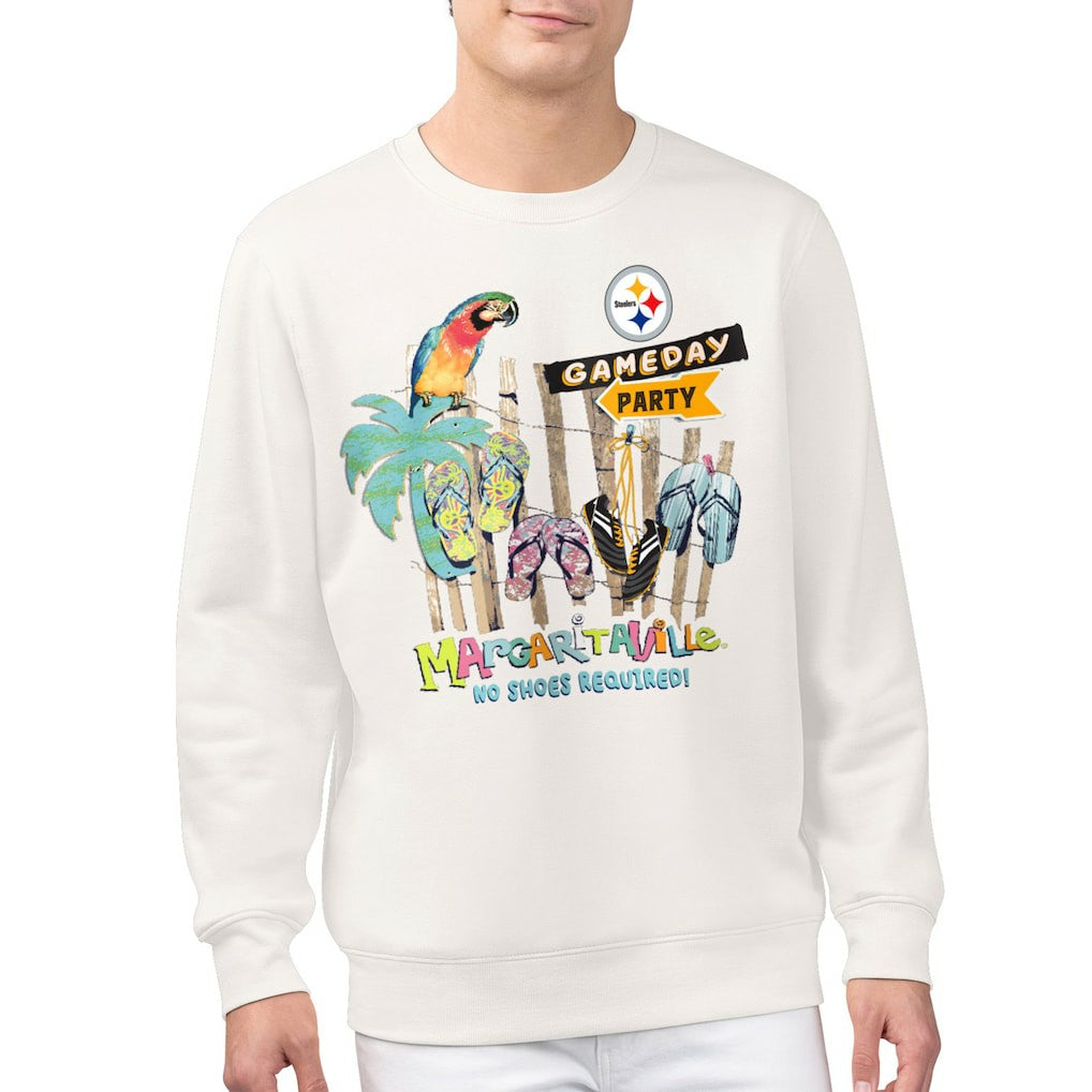 Pittsburgh Steelers Margaritaville Gameday Party Fleece Sweatshirt Cream