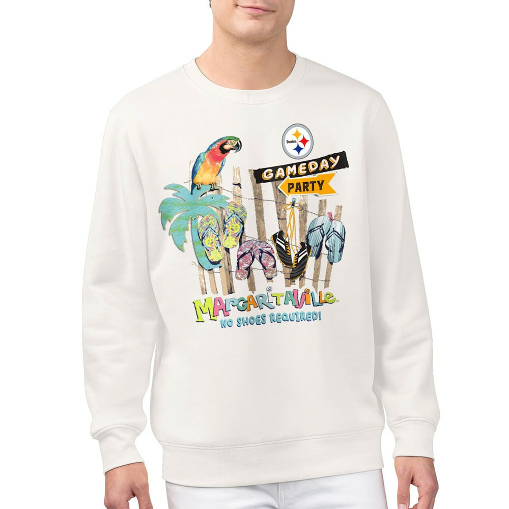 Pittsburgh Steelers Margaritaville Gameday Party Fleece Sweatshirt Cream