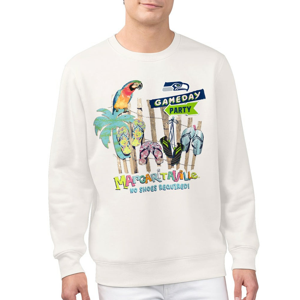 Seattle Seahawks Margaritaville Gameday Party Fleece Sweatshirt Cream