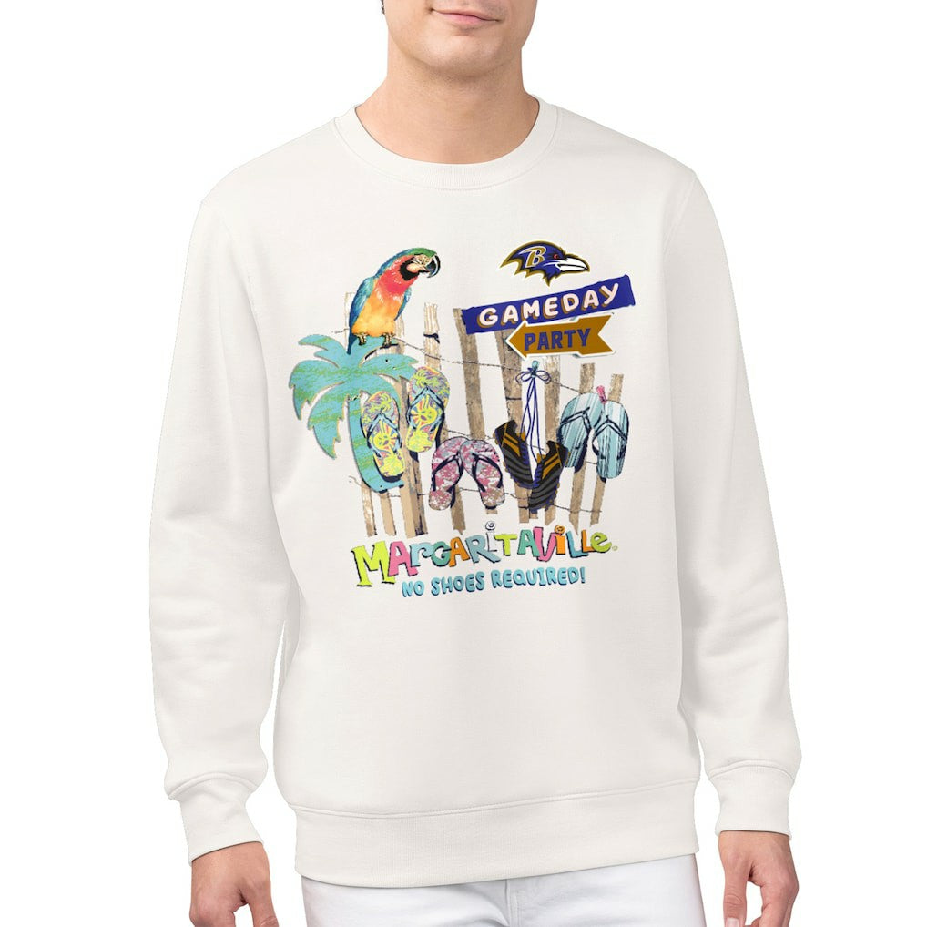 Baltimore Ravens Margaritaville Gameday Party Fleece Sweatshirt Cream