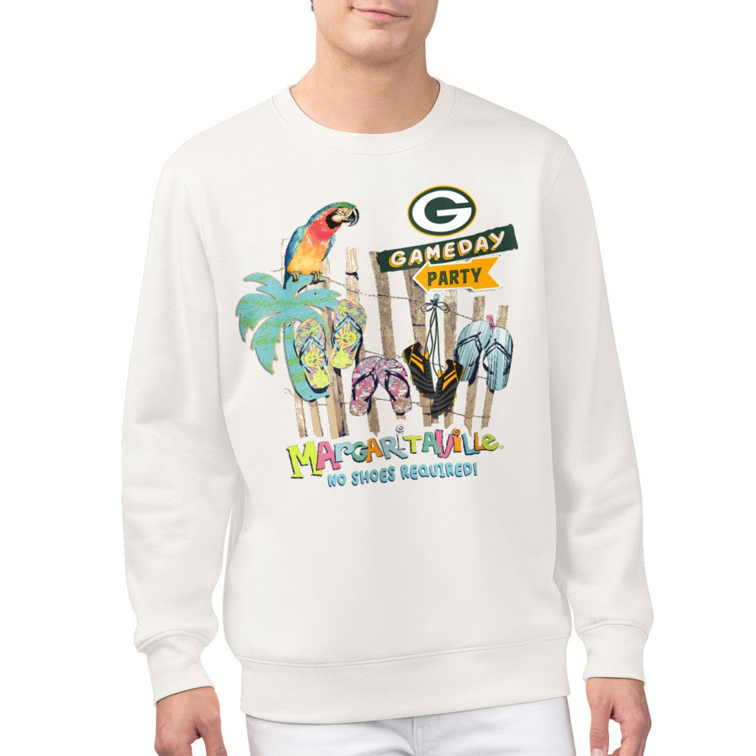 Green Bay Packers Margaritaville Gameday Party Fleece Sweatshirt Cream
