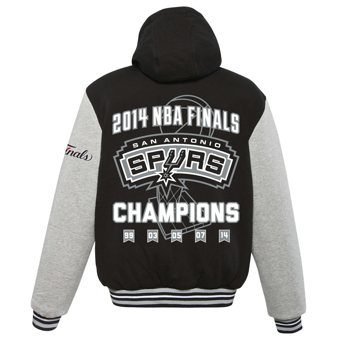 San Antonio Spurs JH Design 2014 NBA Finals Fleece Full-Zip Varsity Jacket Black