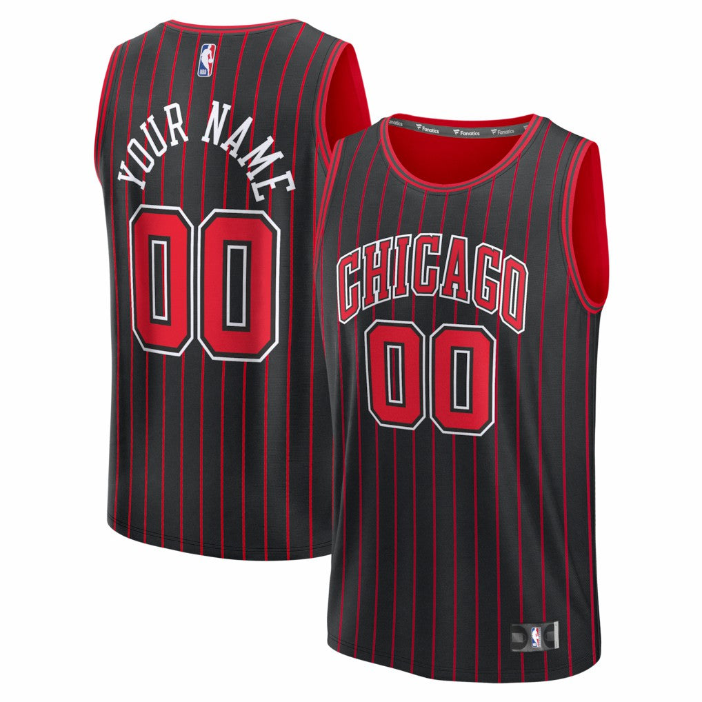 Chicago Bulls Youth Fastbreak Custom Jersey Statement Editi- Black
