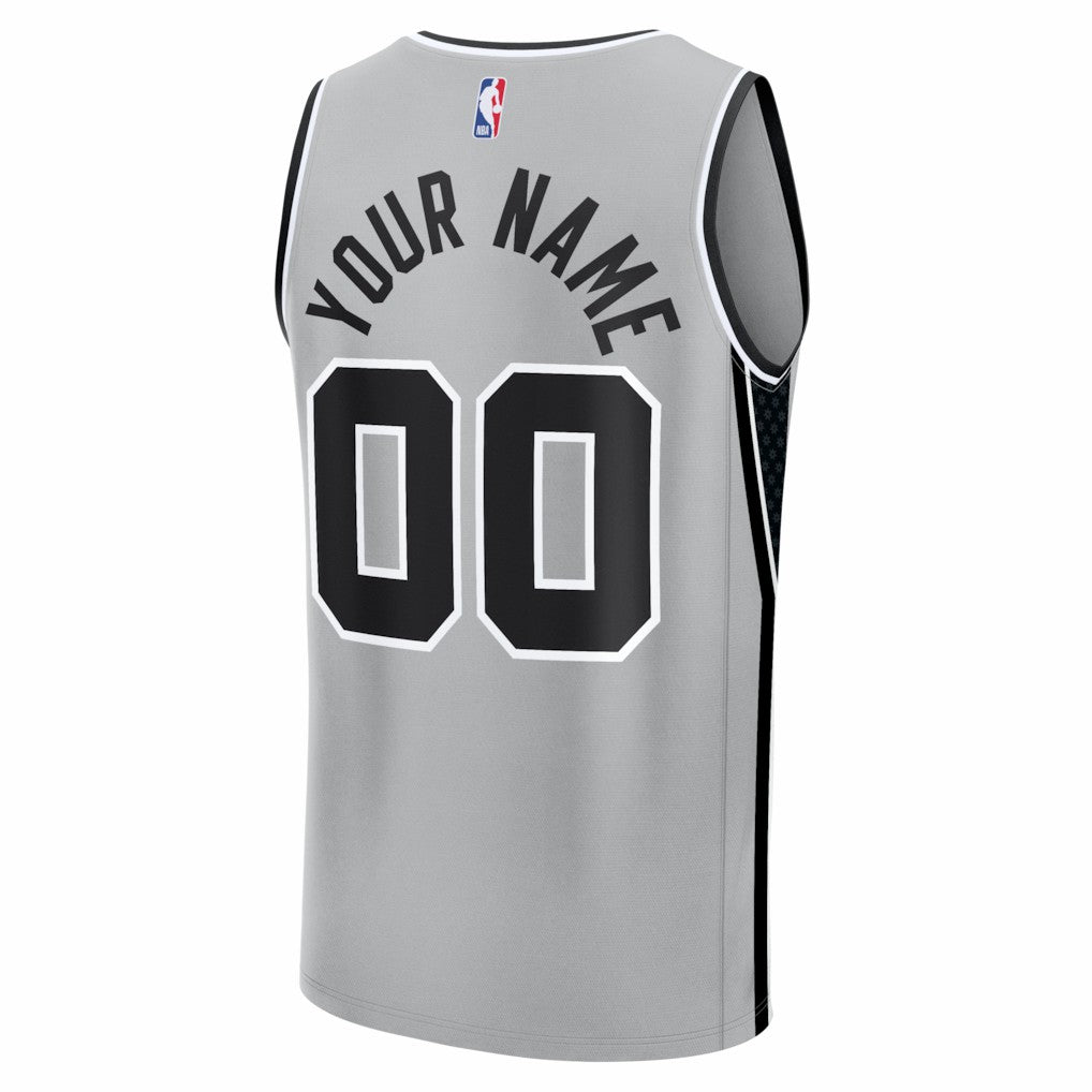 San Antonio Spurs Youth Fastbreak Custom Jersey Statement Edition Silver