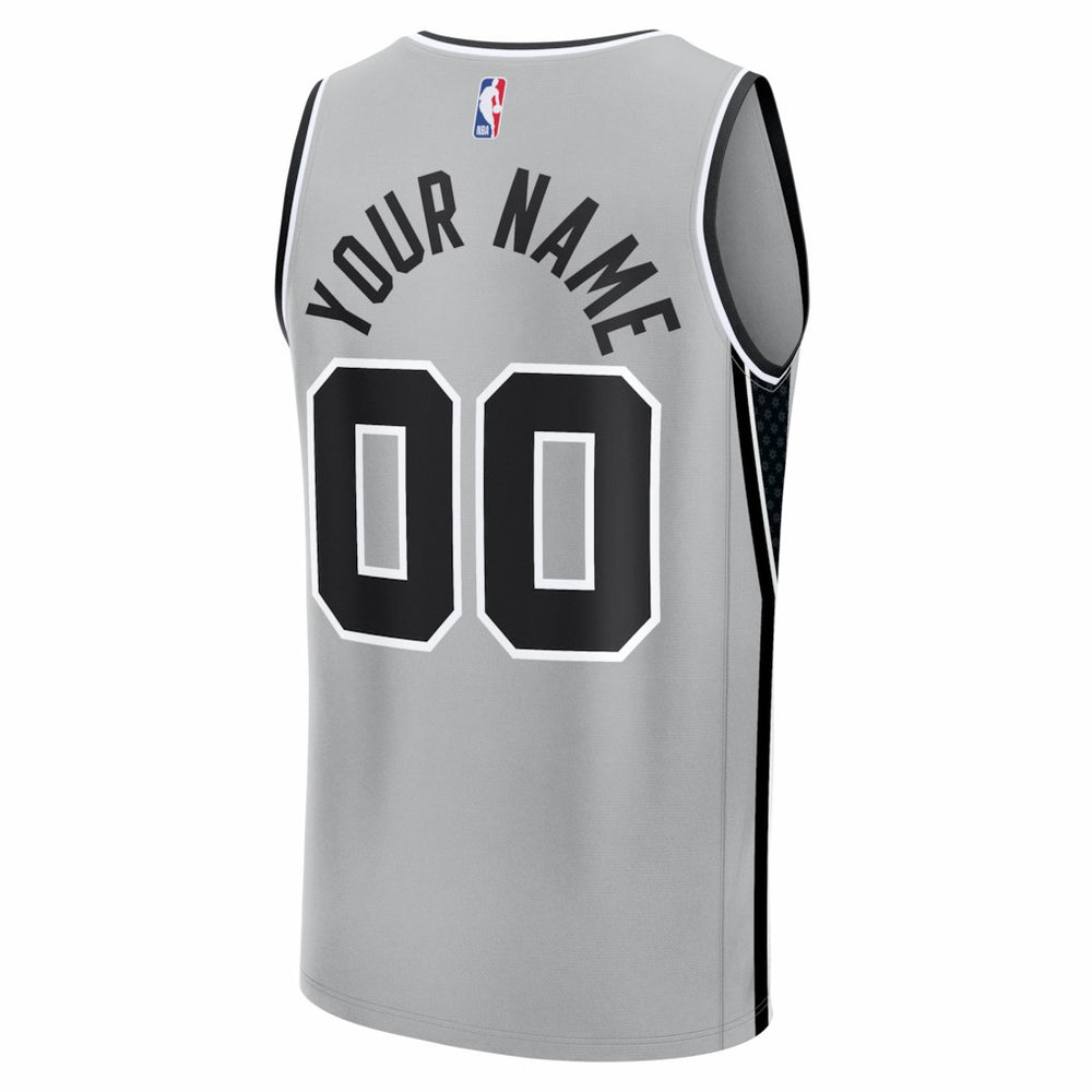 San Antonio Spurs Youth Fastbreak Custom Jersey Statement Edition Silver