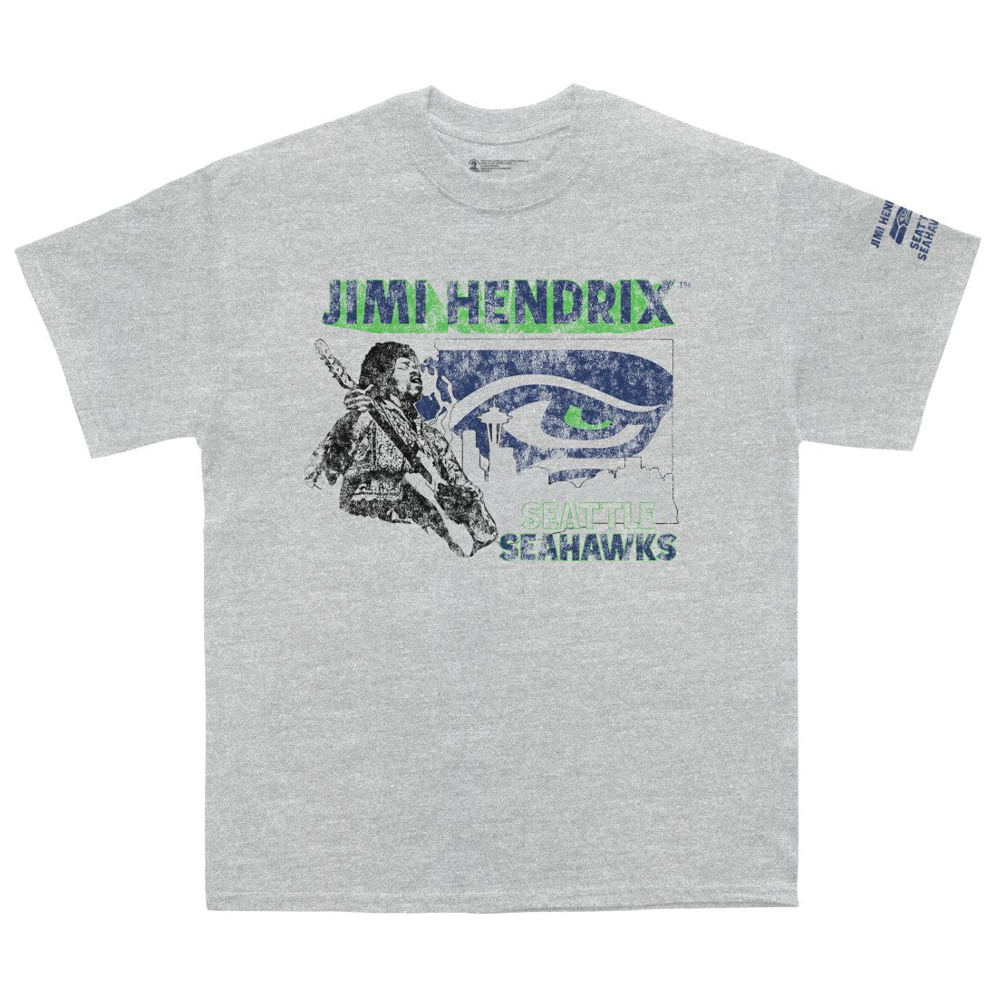 Seattle Seahawks Ceremony of Roses Jimi Hendrix Vintage Athletic T-Shirt Heather Gray