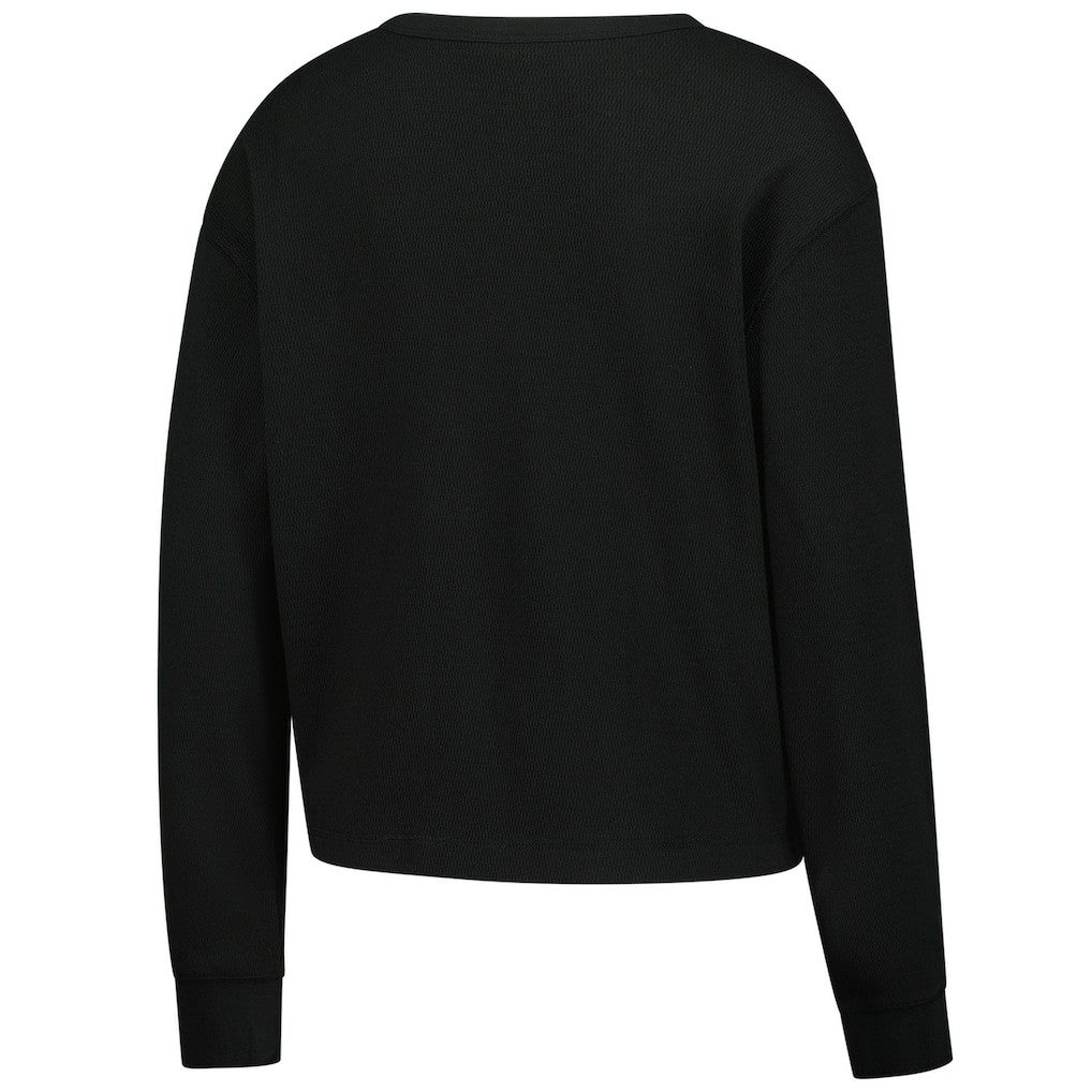 Indianapolis Colts New Era Women's Sport Night Thermal Long Sleeve Cropped T-Shirt Black