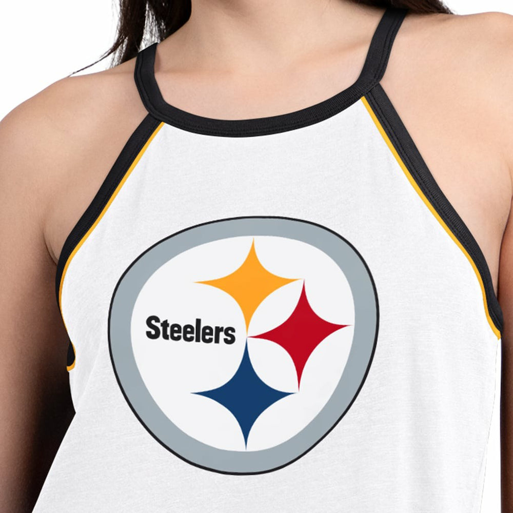 Pittsburgh Steelers G-III 4Her by Carl Banks Women's Redemption Win Slub Tank Top White