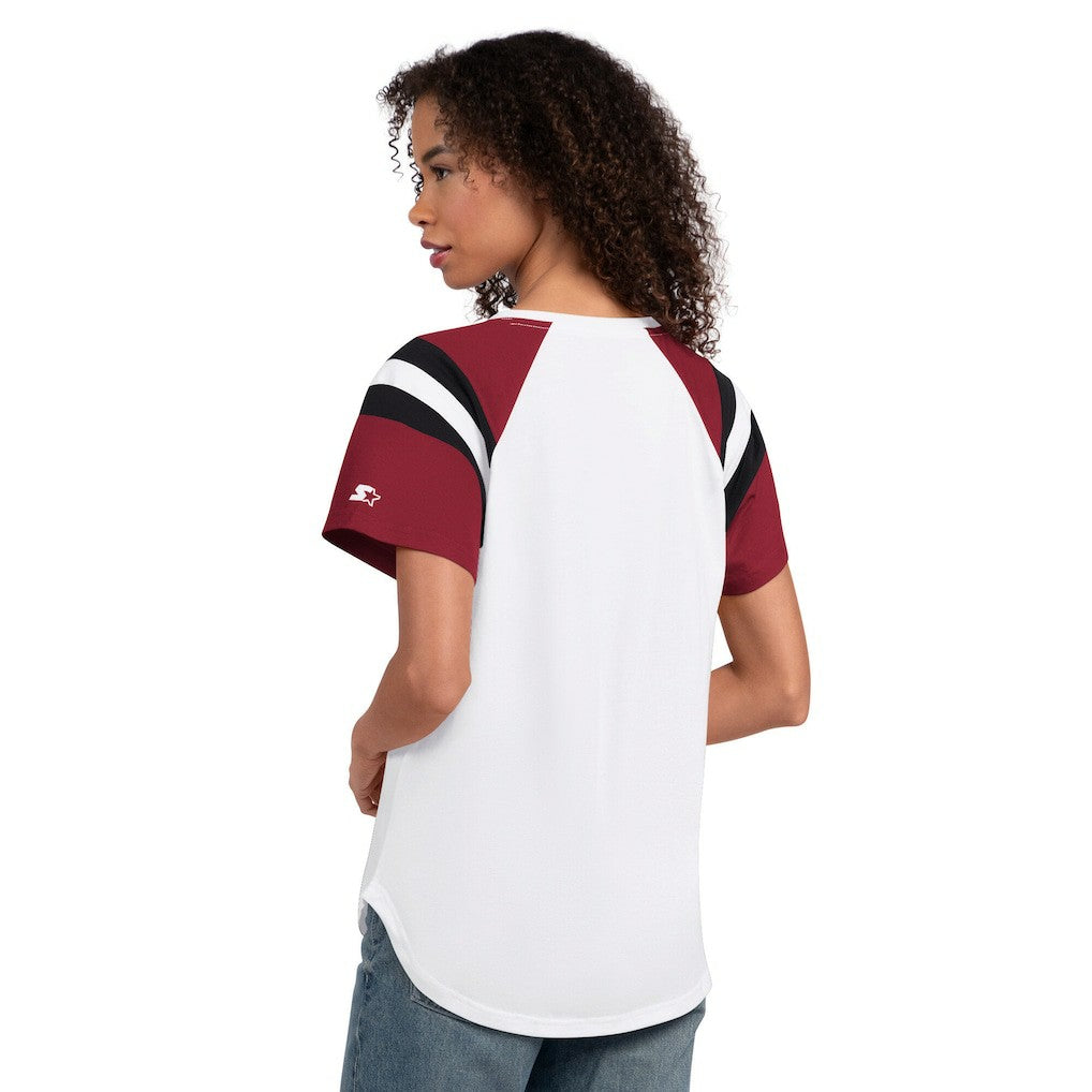 Arizona Cardinals Starter Women's Game On Notch Neck T-Shirt White